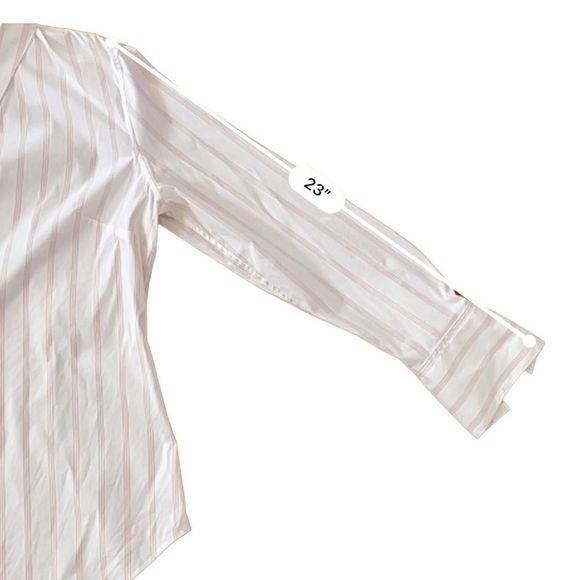 Kit And Ace White And Pink Striped Button Up Shirt Tailored Blouse Size 10 - Picture 8 of 14